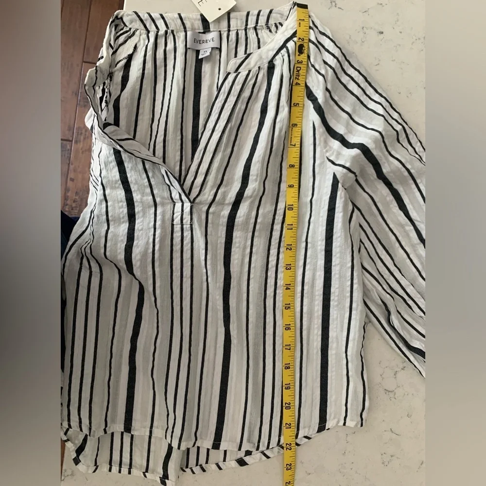 Evereve Wendy Striped Puff Blouse NWT - XS